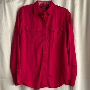 Ralph Lauren Black Label Button Down Shirt Rose Pink Red Size Small